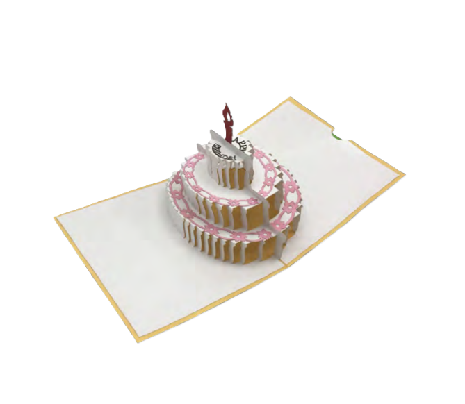 Biglietto Augurale Origami Torta