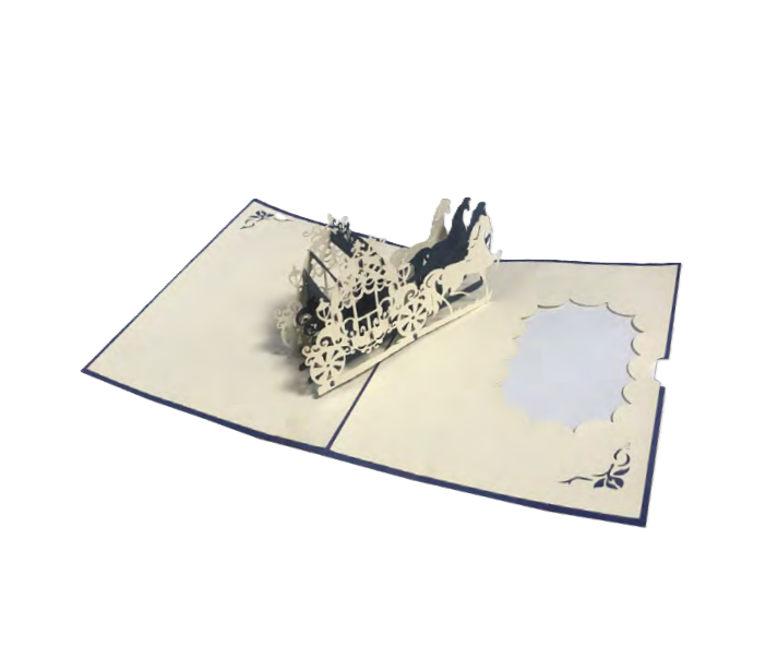 Biglietto Augurale Origami Carrozza Sposi