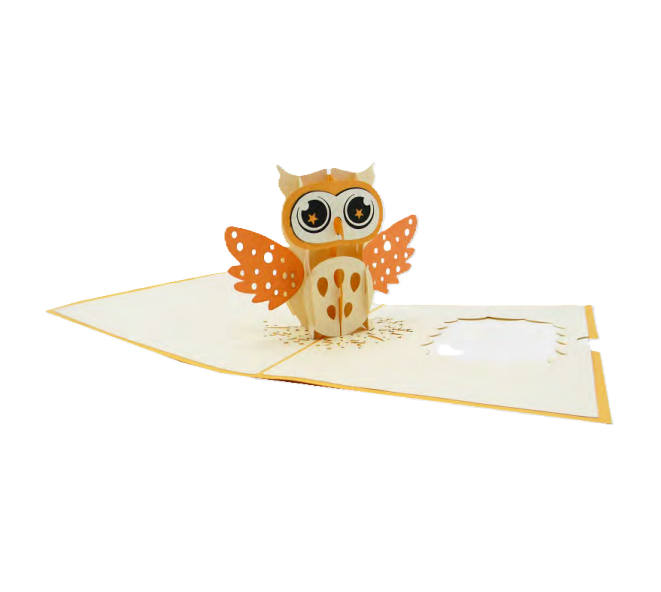 Biglietto Augurale Origami Gufetto