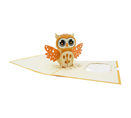 Biglietto Augurale Origami Gufetto