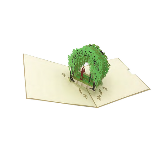 Biglietto Augurale Origami Innamorati sotto l'albero
