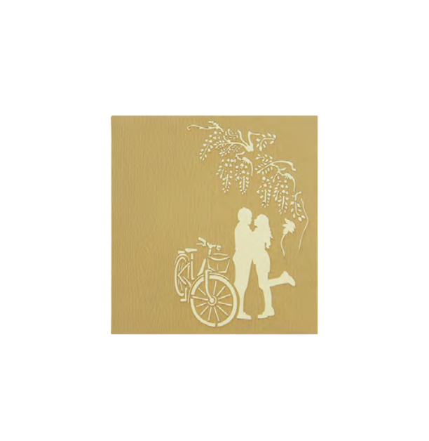 Biglietto Augurale Origami Innamorati sotto l'albero