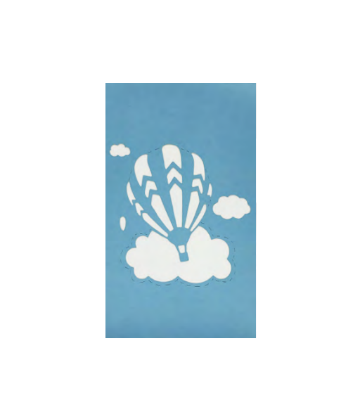 Biglietto Augurale Origami Mongolfiera Celeste