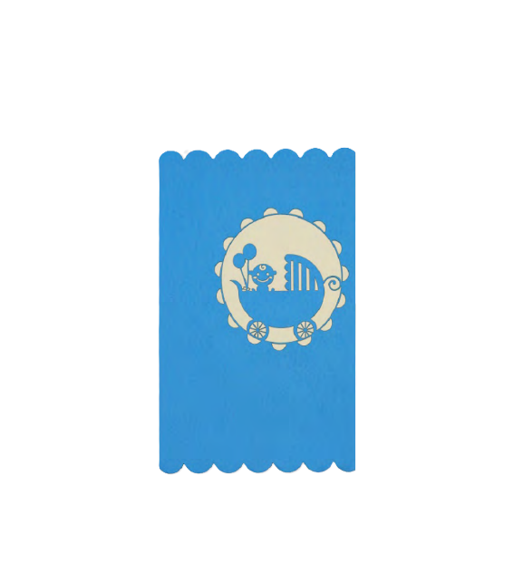 Biglietto Augurale Origami Nascita Celeste