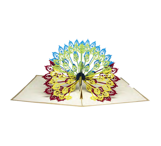 Biglietto Augurale Origami Pavone