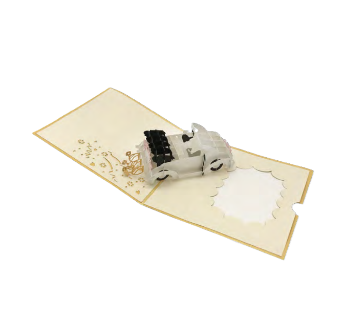 Biglietto Augurale Origami Matrimonio Macchina