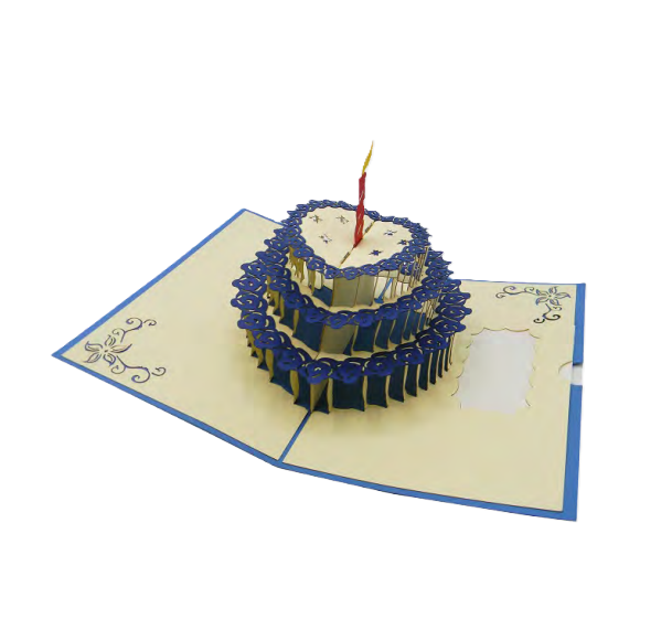 Biglietto Augurale Origami Torta Compleanno