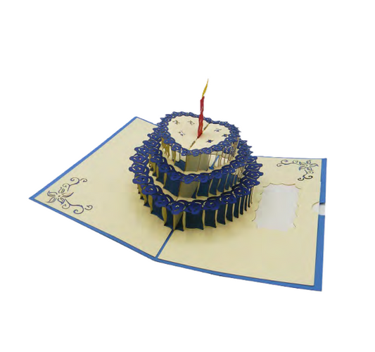 Biglietto Augurale Origami Torta Compleanno