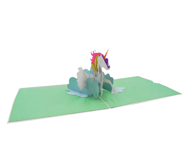 Biglietto Augurale Origami Unicorno