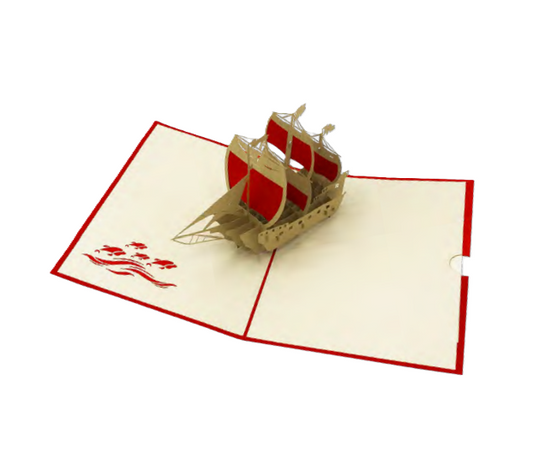 Biglietto Augurale Origami Veliero