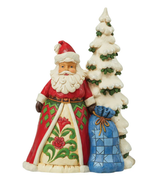 Statuetta Babbo Natale Con L'albero - Jim Shore Heartwood Creek