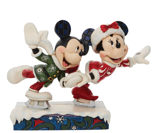 Statuetta Topolino E Minnie Pattinano Sul Ghiaccio - Disney Traditions