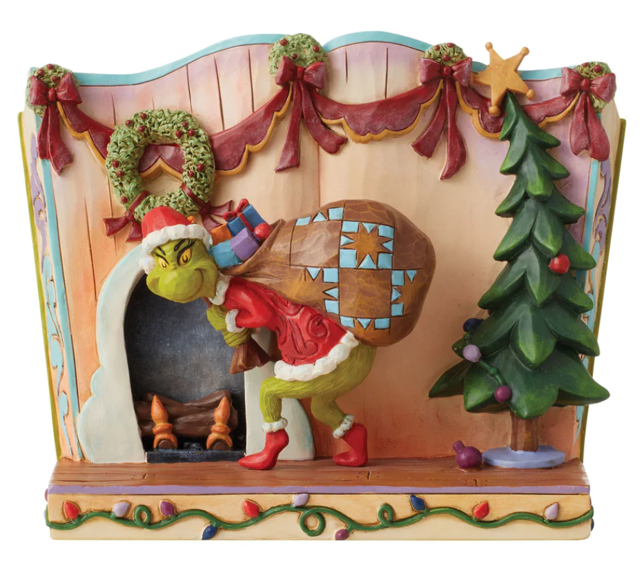 Statuetta Strorybook Il Grinch Ruba I Regali - Jim Shore Grinch