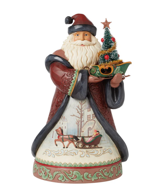 Statuetta Babbo Natale Albero e Slitta - Jim Shore Heartwood Creek