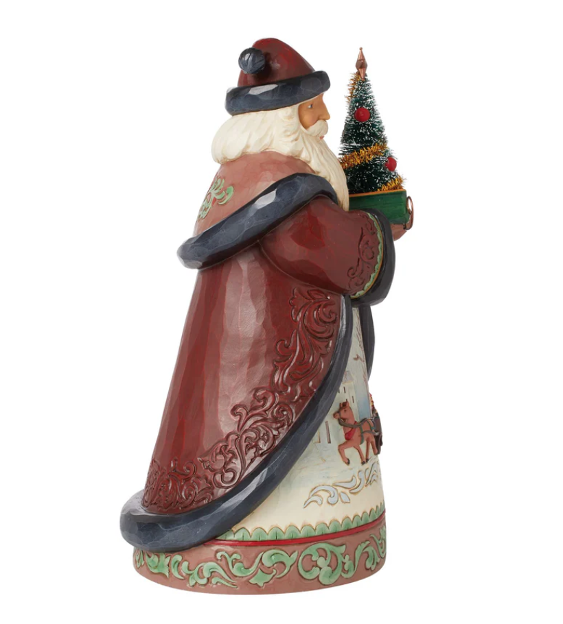 Statuetta Babbo Natale Albero e Slitta - Jim Shore Heartwood Creek