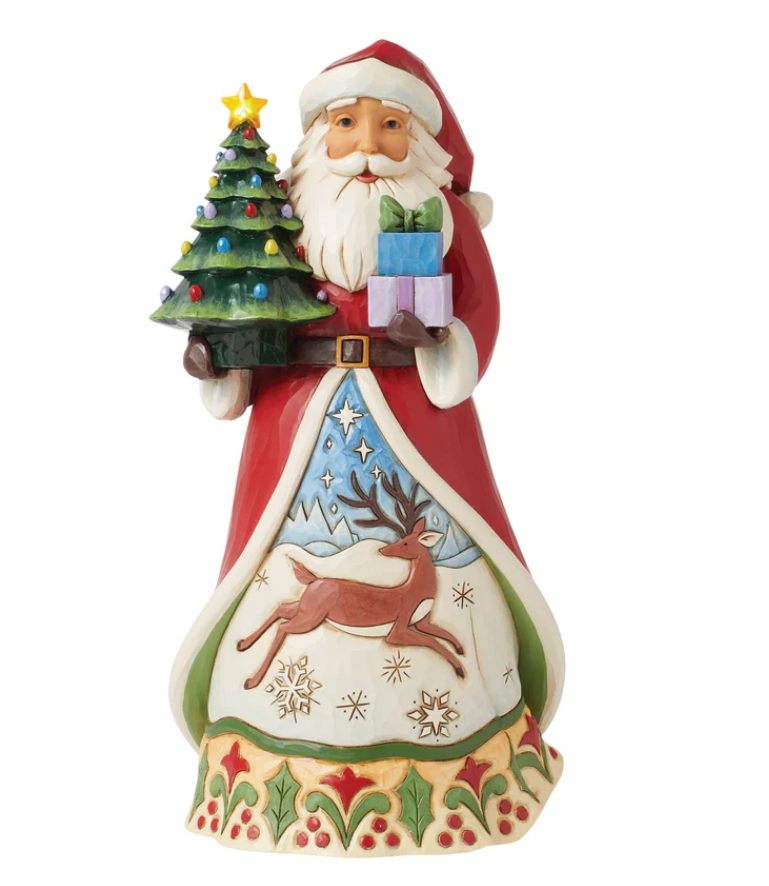 Statuetta Babbo Natale con Albero Illuminato - Jim Shore