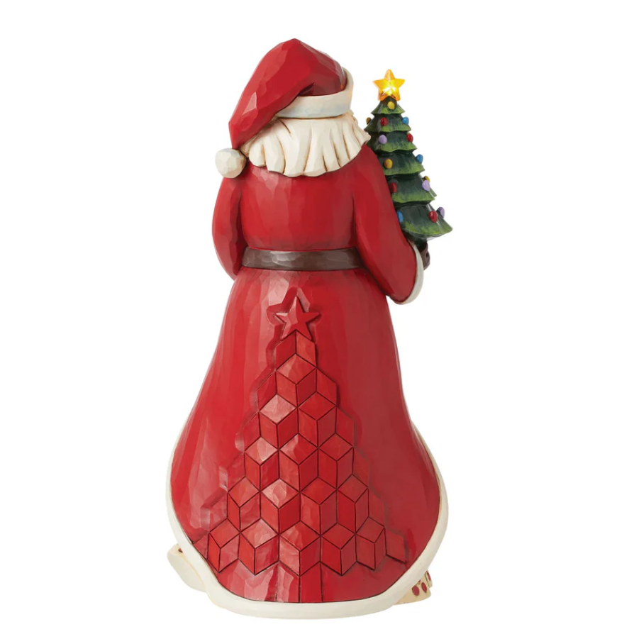 Statuetta Babbo Natale con Albero Illuminato - Jim Shore