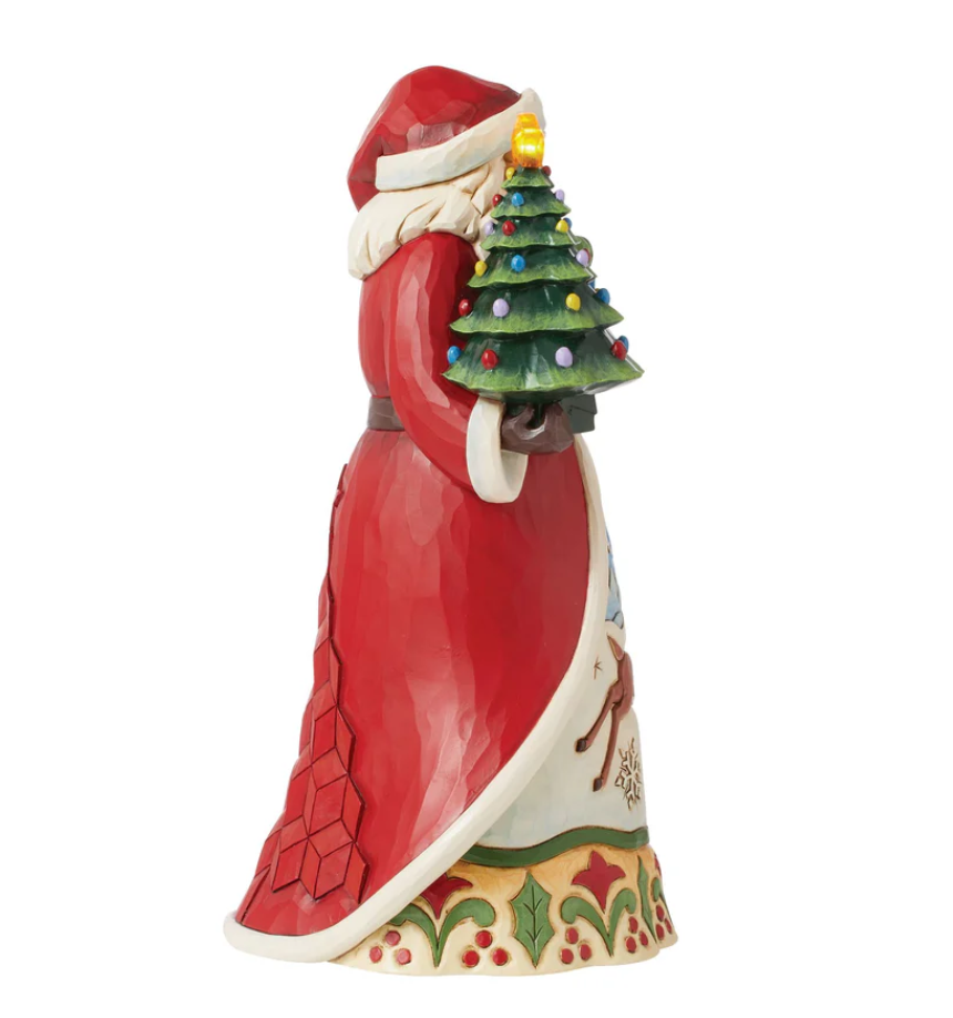 Statuetta Babbo Natale con Albero Illuminato - Jim Shore