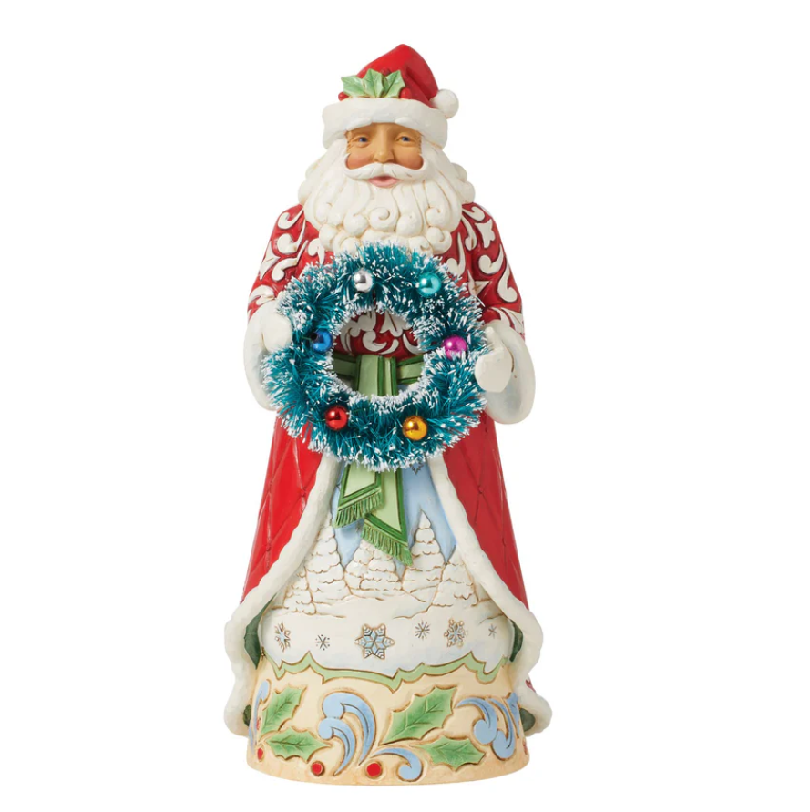 Statuetta Babbo Natale Ghirlanda Di Natale Jim Shore