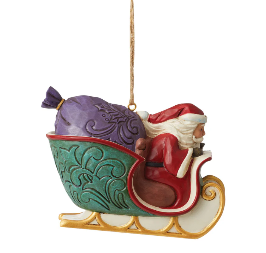 Statuetta Babbo Natale In Slitta - Jim Shore Heartwood Creek