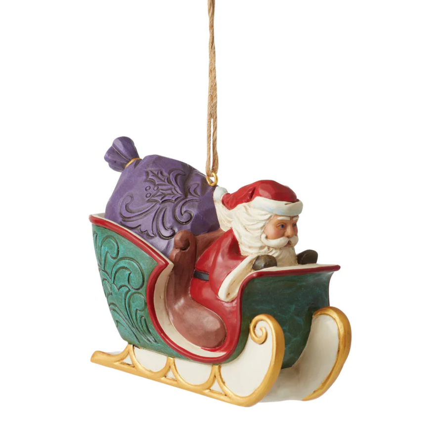 Statuetta Babbo Natale In Slitta - Jim Shore Heartwood Creek