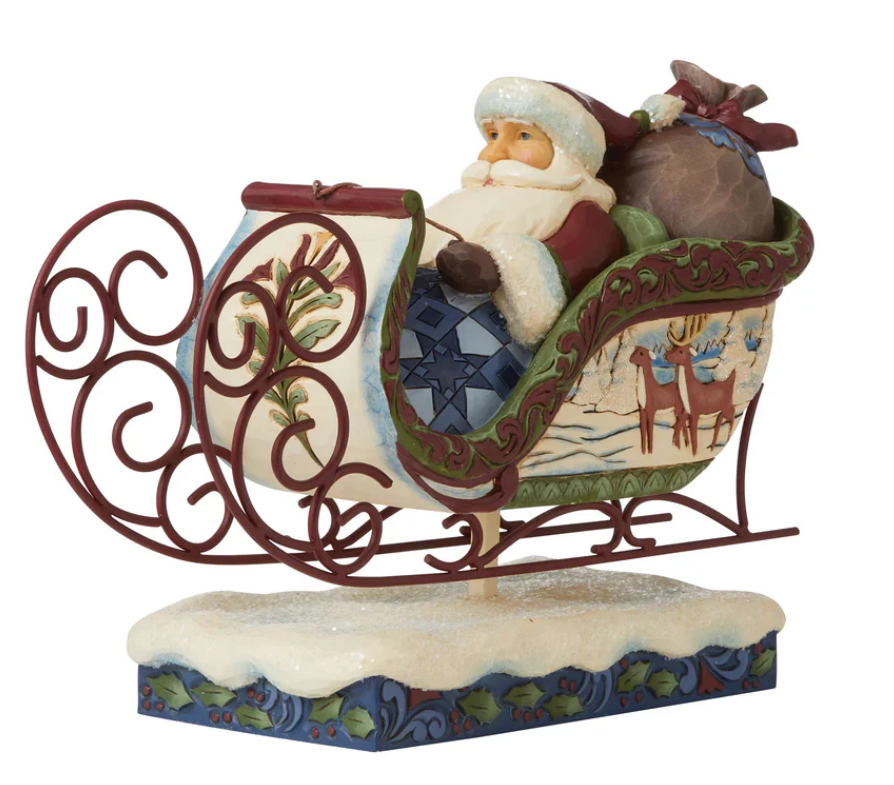 Statuetta Babbo Natale In Slitta - Jim Shore Heartwood Creek
