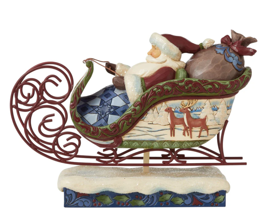 Statuetta Babbo Natale In Slitta - Jim Shore Heartwood Creek