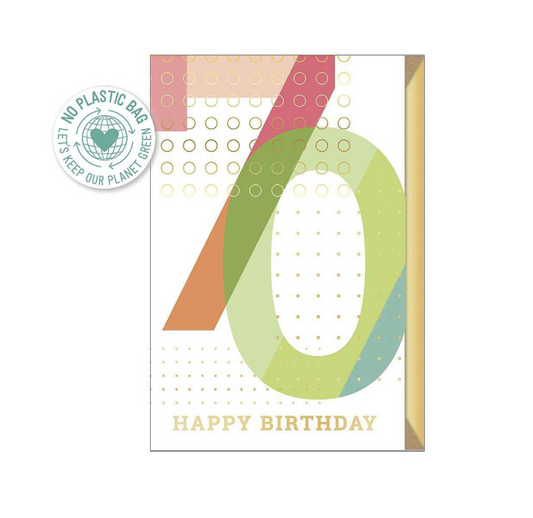 Biglietto doppio + busta augurale Compleanno 70 Anni