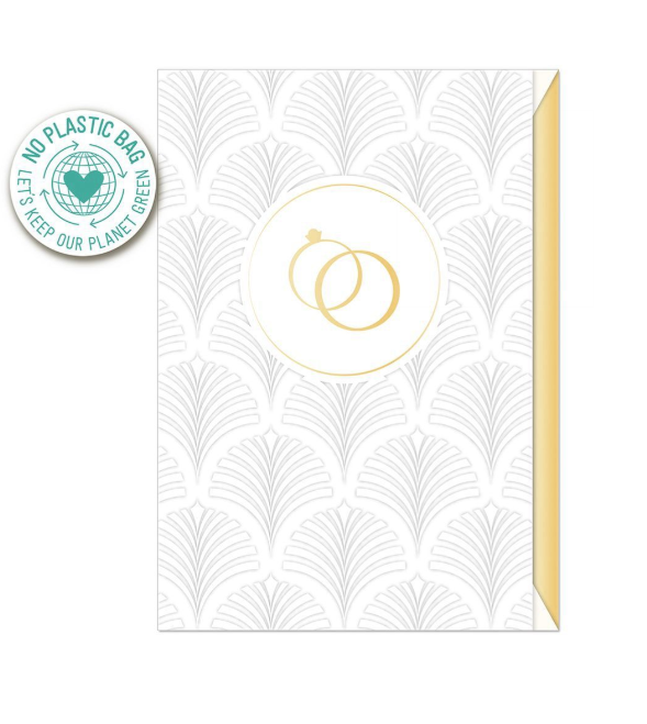 Biglietto doppio + busta augurale Matrimonio Fedi Nuziali