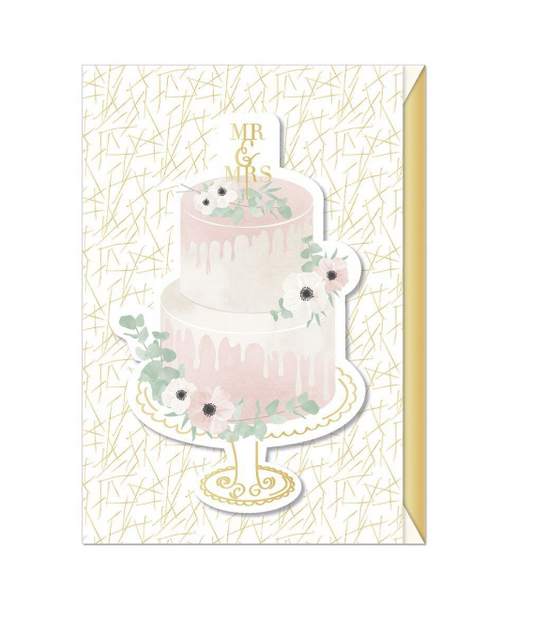 Biglietto doppio + busta augurale Matrimonio Torta