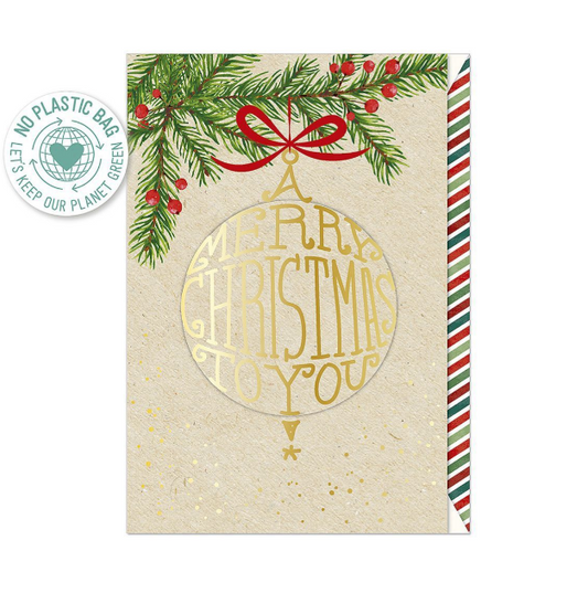 Biglietto doppio + busta augurale Natale A Merry Christmas