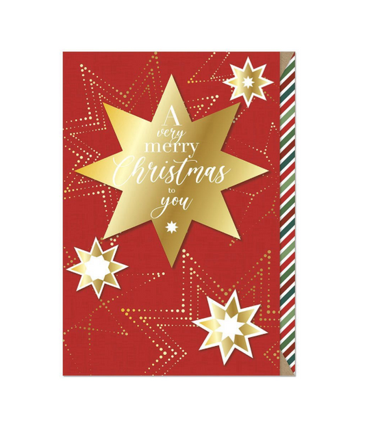 Biglietto doppio + busta augurale Natale A Very Merry Christmas