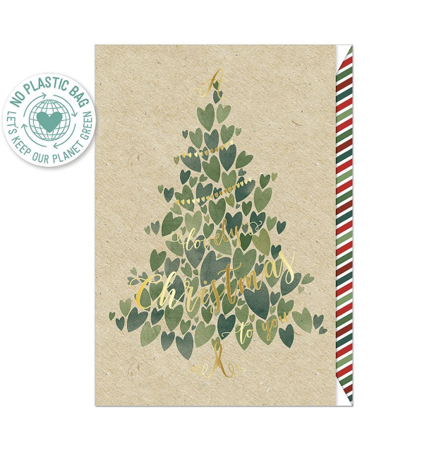 Biglietto doppio + busta augurale Natale Lovely Christmas To You