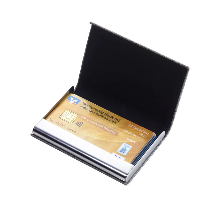 Porta Carte di Credito Marble Safe Nero