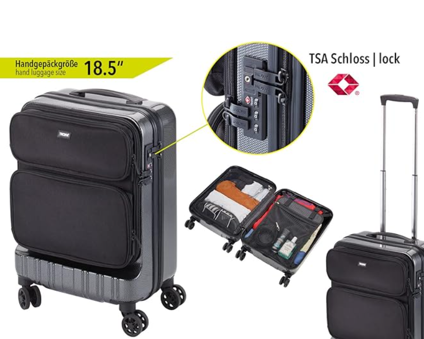 Trolley 36 Ore Policarbonato Antiurto 4 ruote girevoli 360°