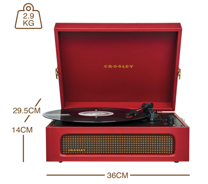 Giradischi Bluetooth Voyager Burgundy 33/45/78 giri