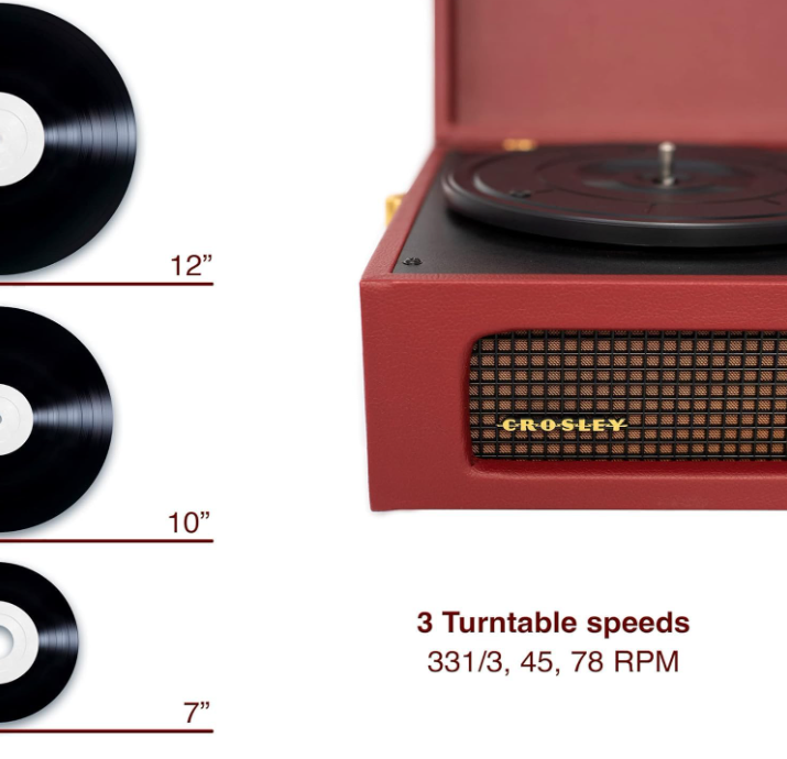 Giradischi Bluetooth Voyager Burgundy 33/45/78 giri