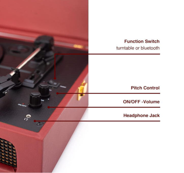 Giradischi Bluetooth Voyager Burgundy 33/45/78 giri