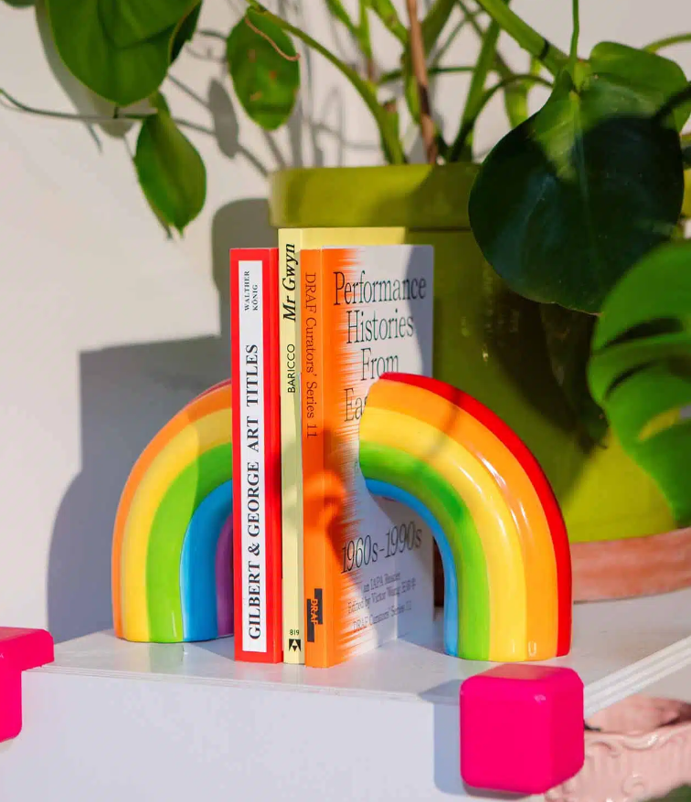 Fermalibri in ceramica a forma di Arcobaleno