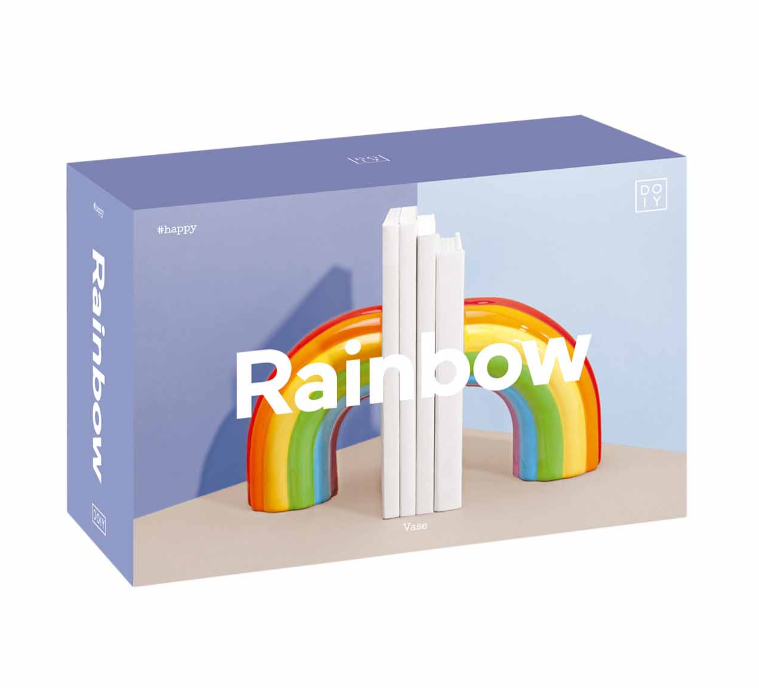 Fermalibri in ceramica a forma di Arcobaleno