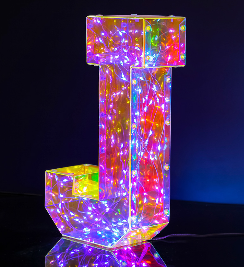 Lampada a LED USB Multicolore - Lettera "J"