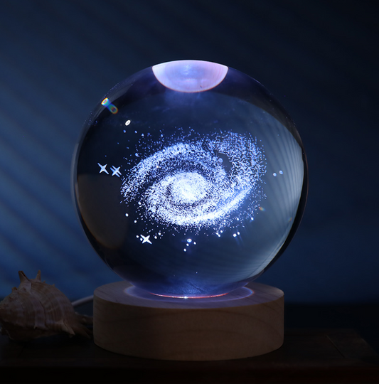Sfera di vetro 3D con Led RGB Multicolore cavo USB a tema GALAXY
