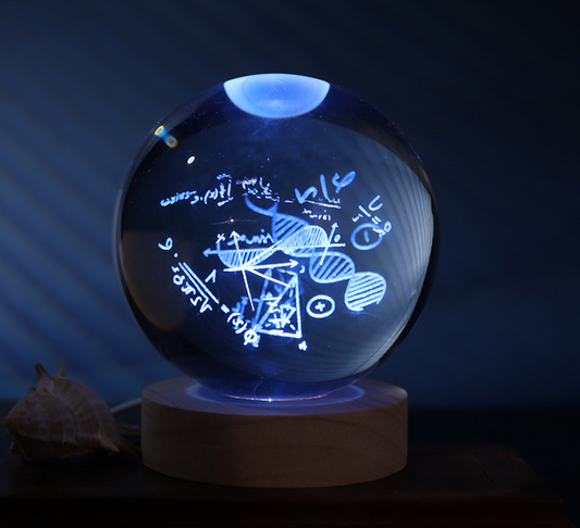 Sfera di vetro 3D con Led RGB Multicolore cavo USB a tema MATH