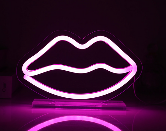 Insegna LED USB con base Labbra