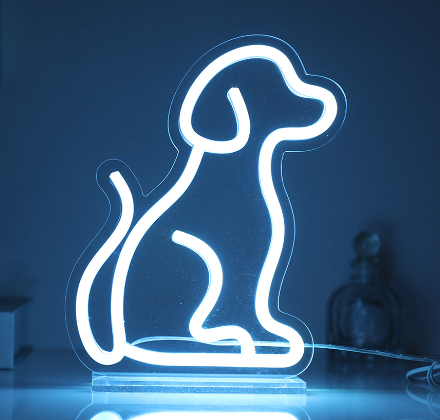 Insegna LED USB con base Cane