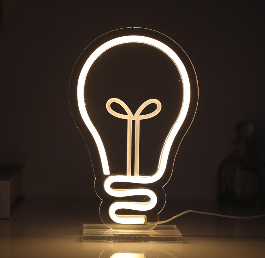 Insegna LED USB con base Lampadina