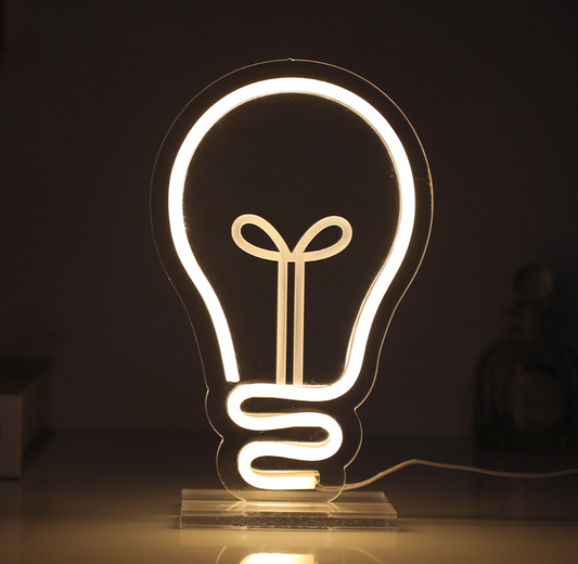 Insegna LED USB con base Lampadina