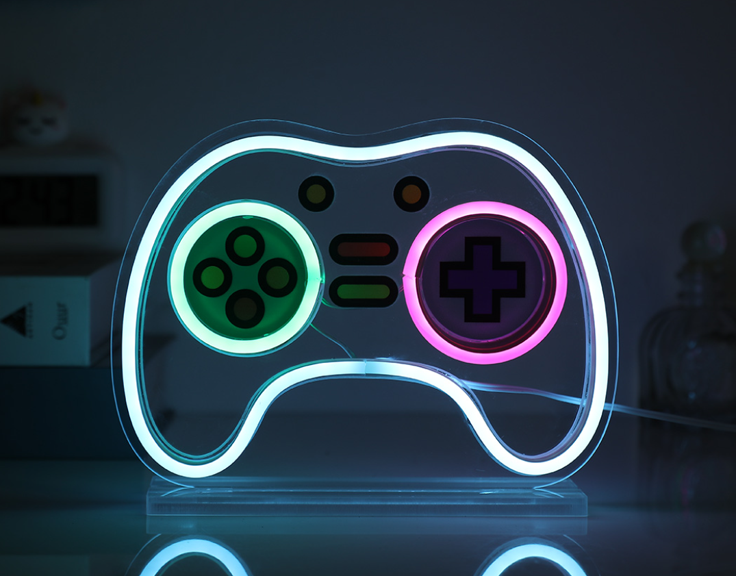 Insegna LED USB con base LETS PLAY