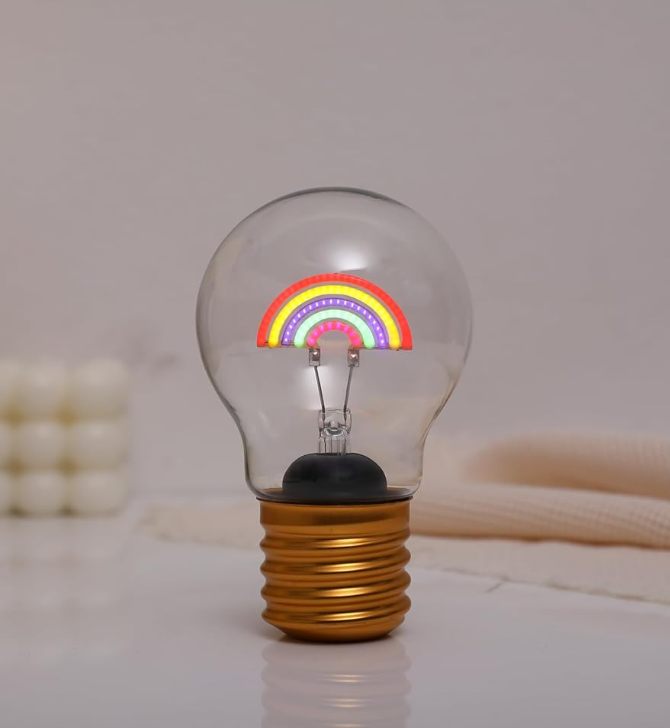 Lucetta a forma di lampadina Rainbow