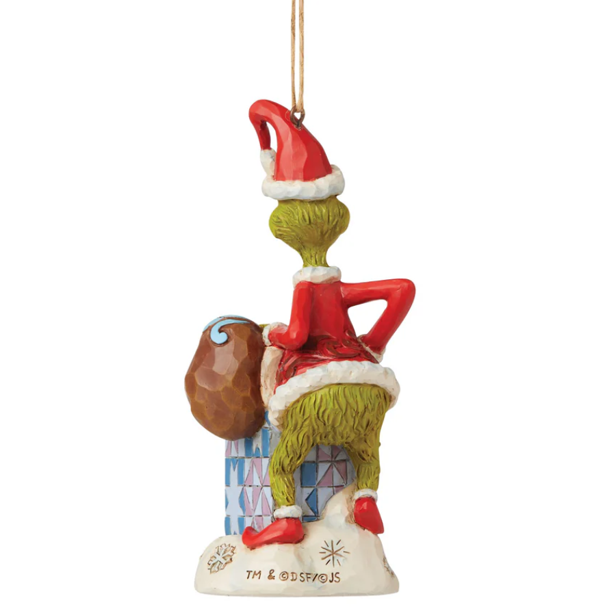 Statuetta Addobbo Grinch nel camino Jim Shore